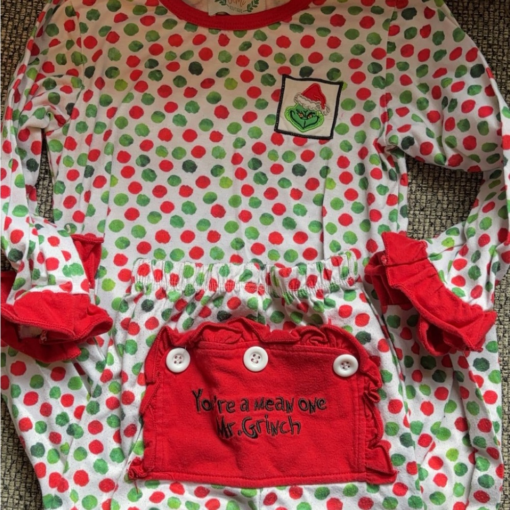 Festive Red and Green Pajama Sets with Playful Polka Dots